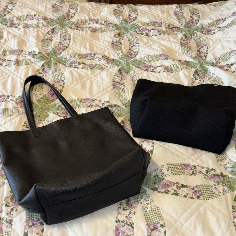 Cuyana soft tall zipped Leather Tote Bag  with Cuyana insert - Picture 9 of 11
